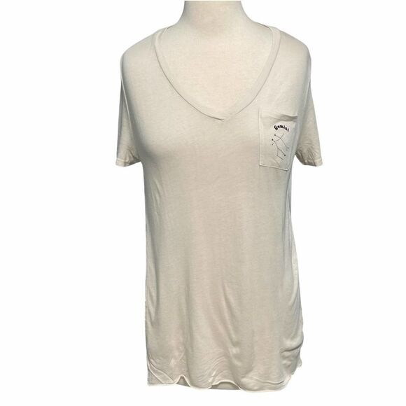 Michelle By Comune Zodiac Gemini Short Sleeve T-Shirt Tee‎ Shirt Clay Cream XS - Picture 11 of 11